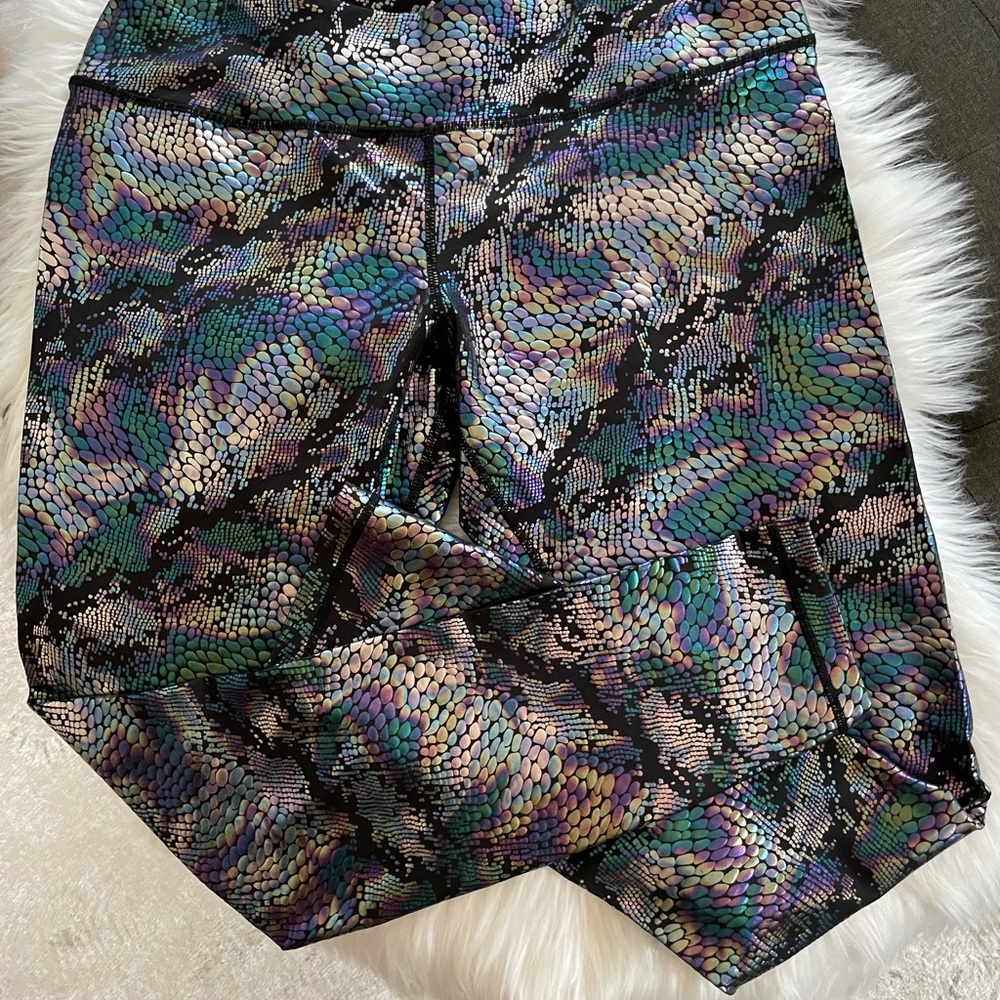 Reflex metallic snakeskin print leggings size L_6